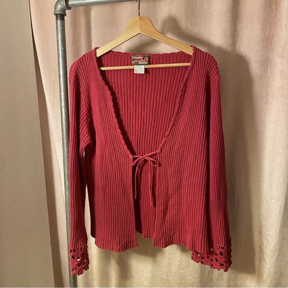 April Cornell tie top cardigan